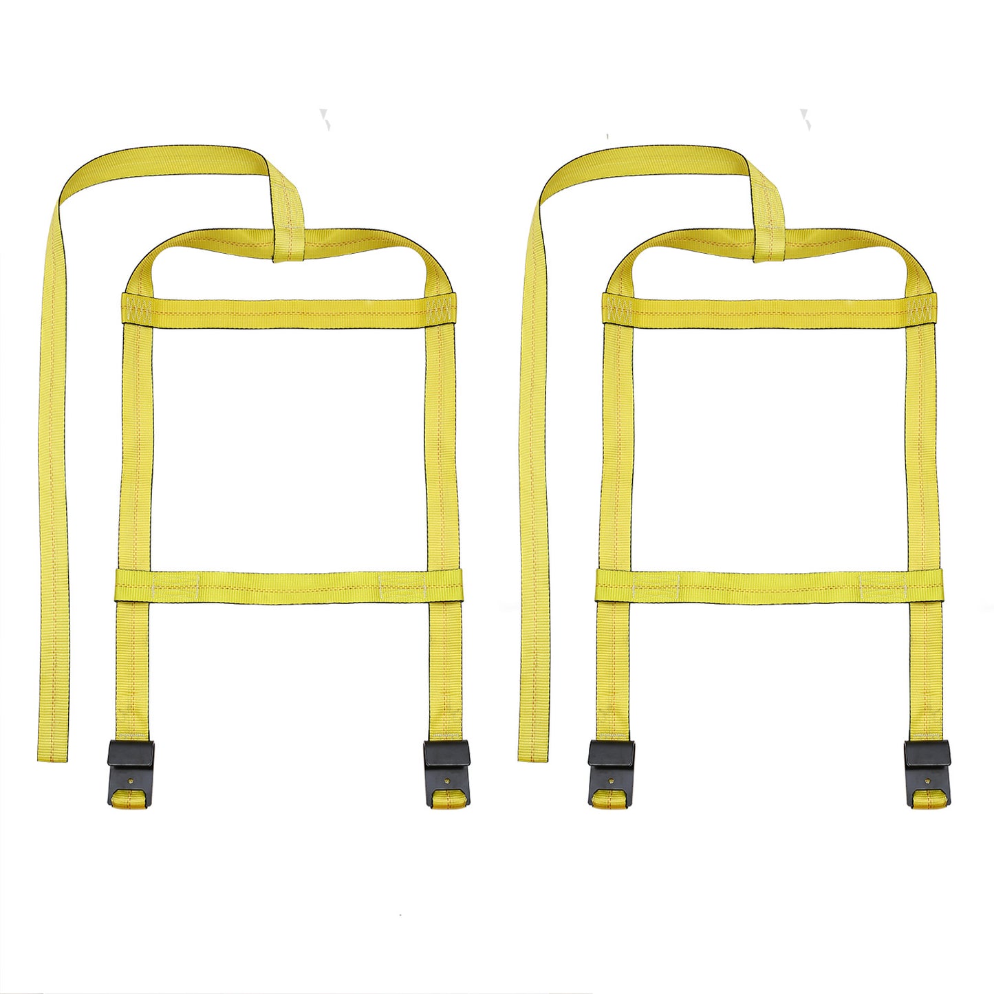 Adjustable Tow Dolly Tire Basket Straps with Flat Hooks (2-Pack)