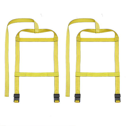 Adjustable Tow Dolly Tire Basket Straps with Flat Hooks (2-Pack)