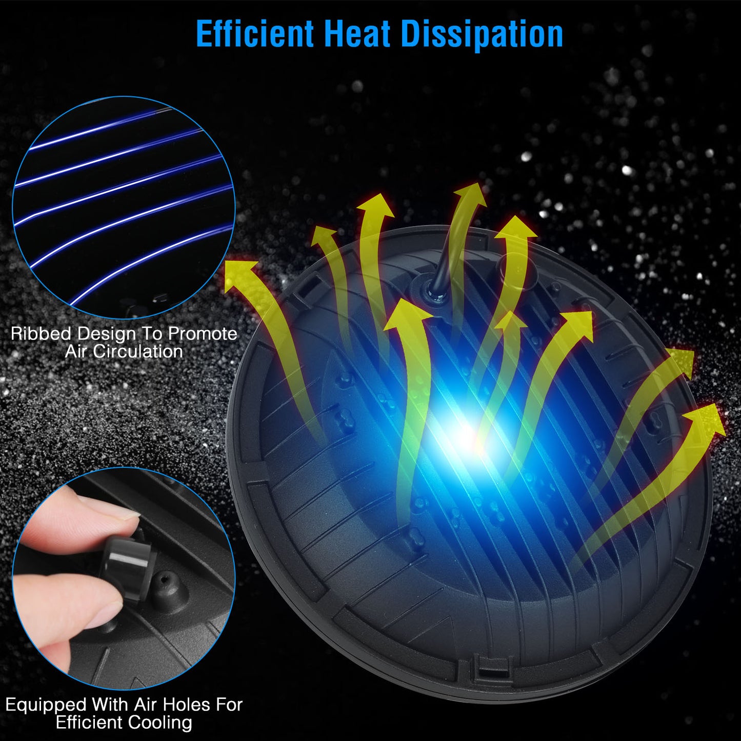 7 Inch Round LED Headlights 75W with DRL for Jeep Wrangler