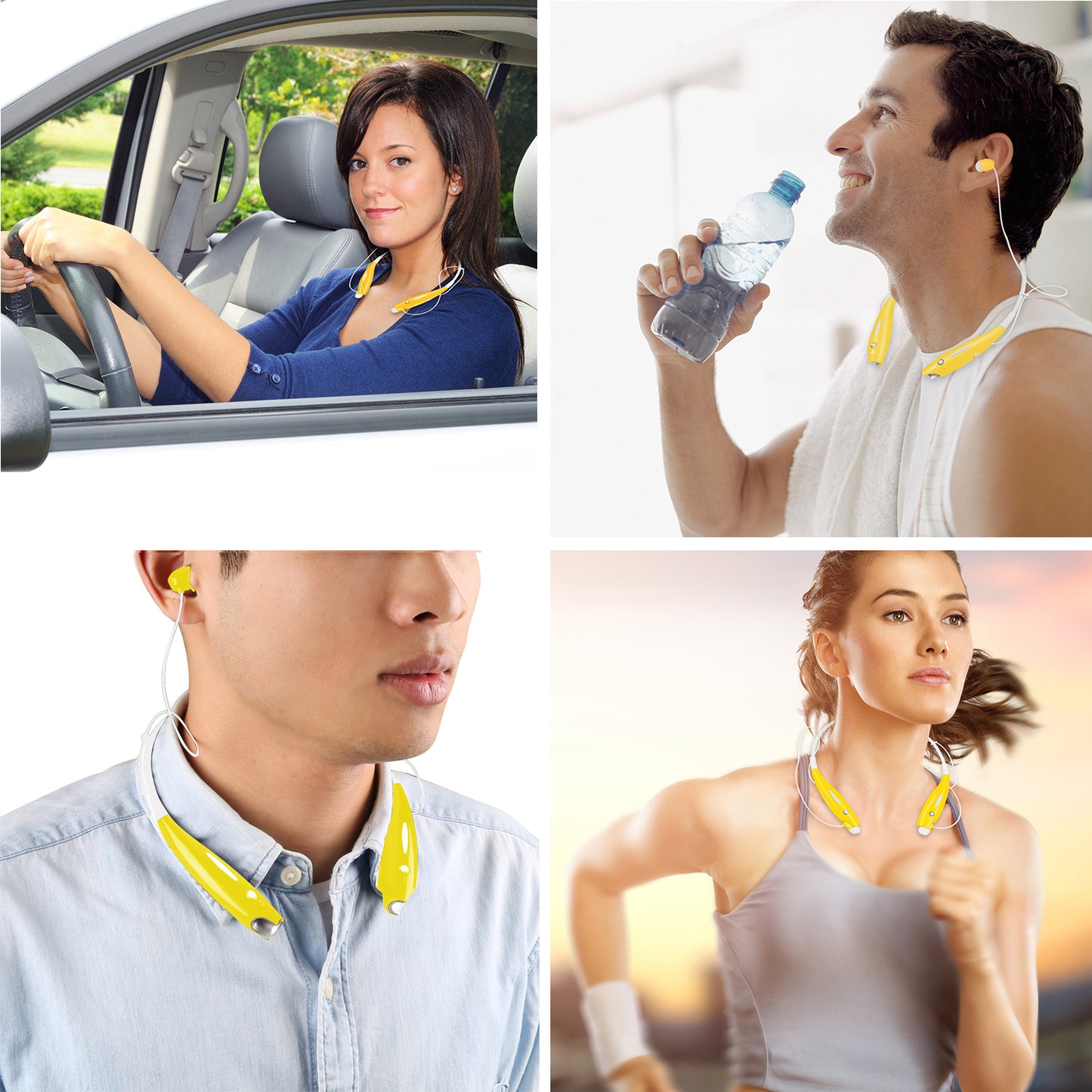 Wireless Sports Neckband Headphones with Magnetic Earbuds