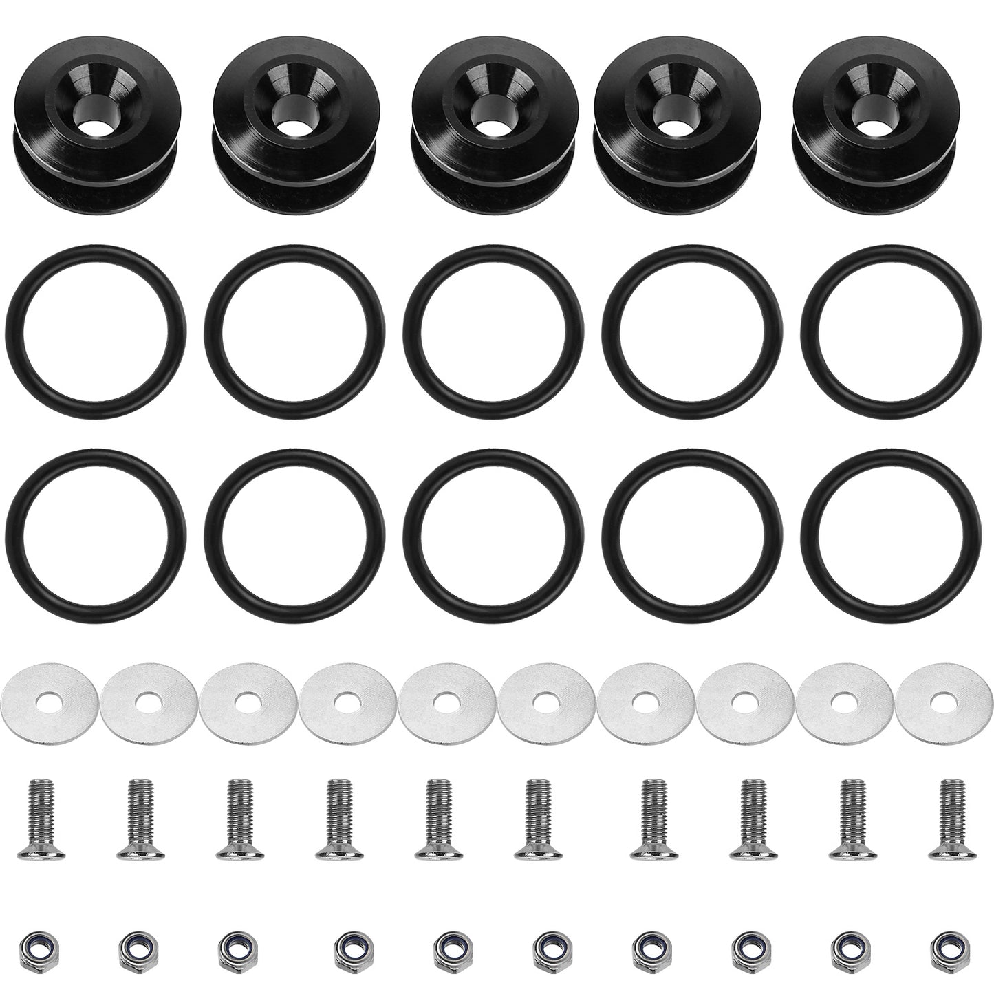 Quick Release Bumper Fasteners Kit - 5 Set Aluminum Alloy