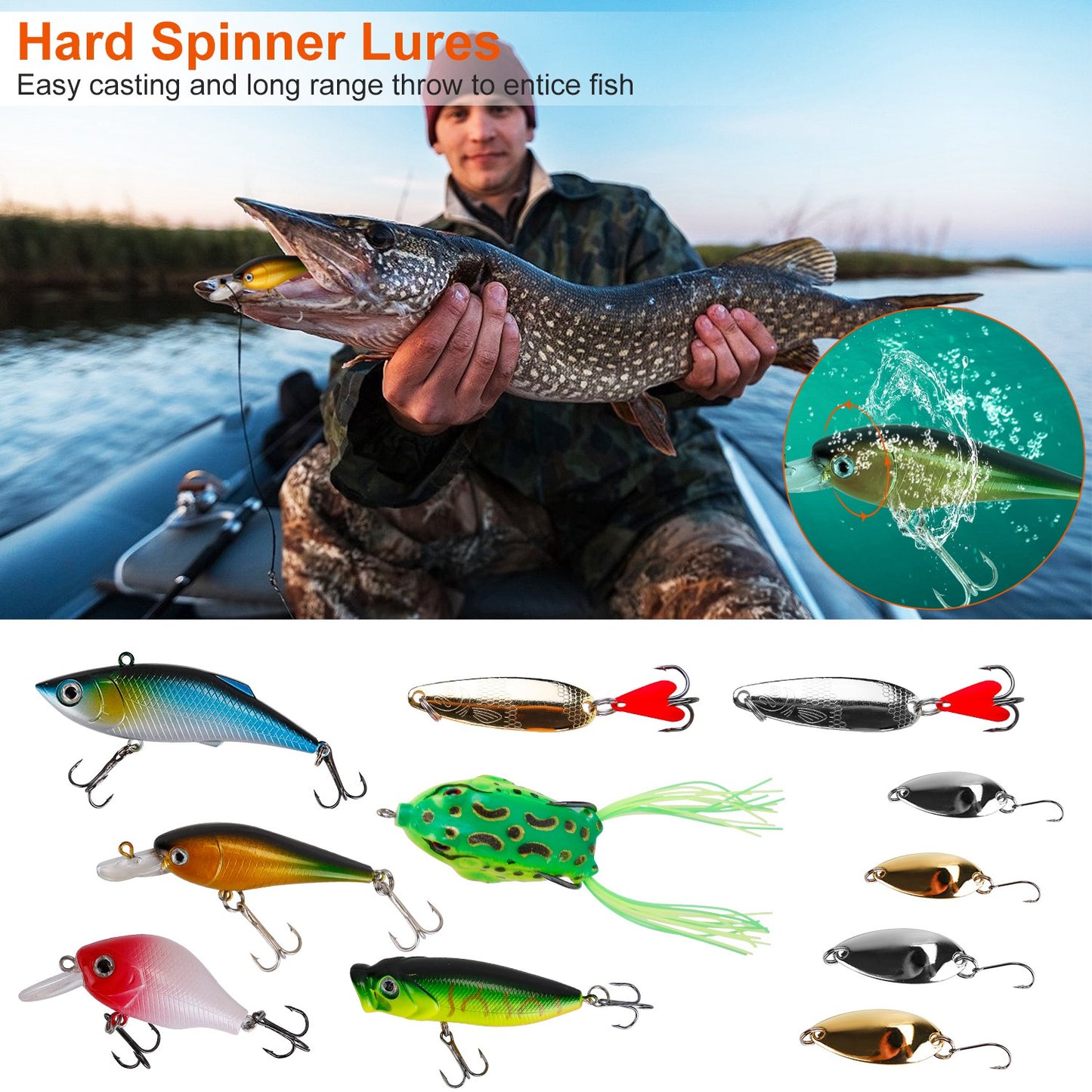 383-Piece Fishing Lure Tackle Kit with Storage Boxes