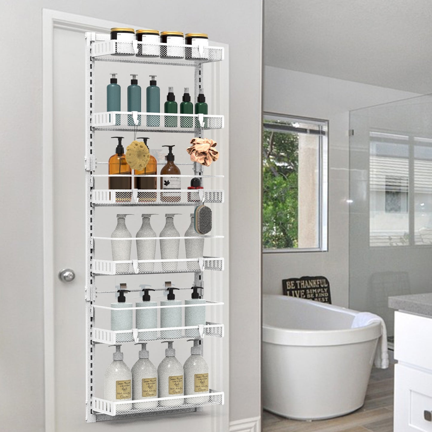 Over The Door Organizer 6-Tier Pantry Rack with 110lb Capacity