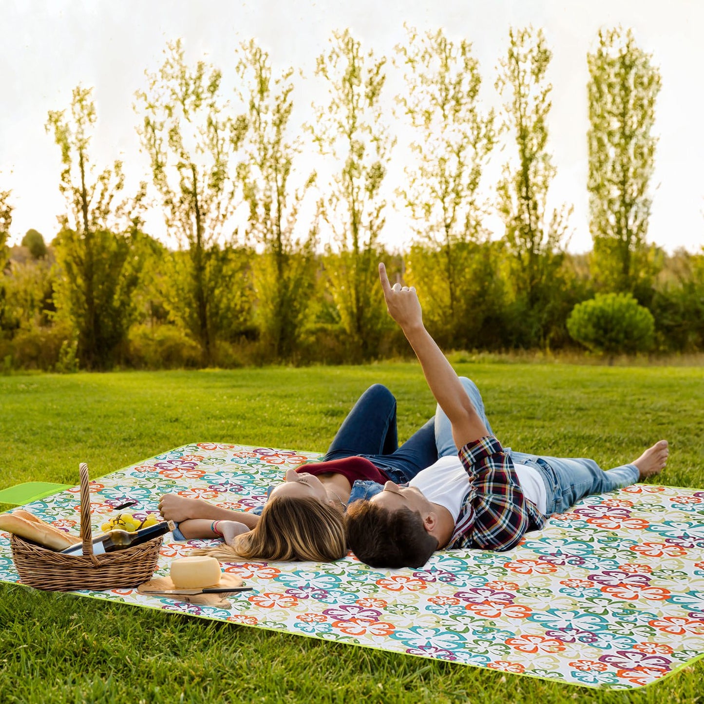 Waterproof Picnic Blanket 60x78 with Carrying Strap