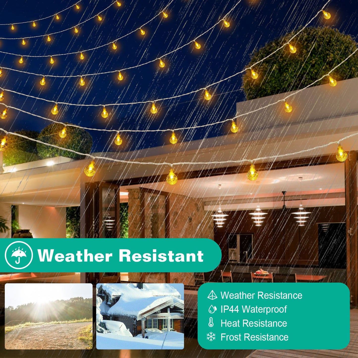 Globe String Lights 32.8ft Battery Powered with Remote Control