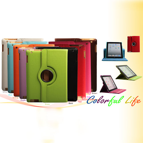 iPad 2 Rotating Magnetic Leather Case with Smart Cover