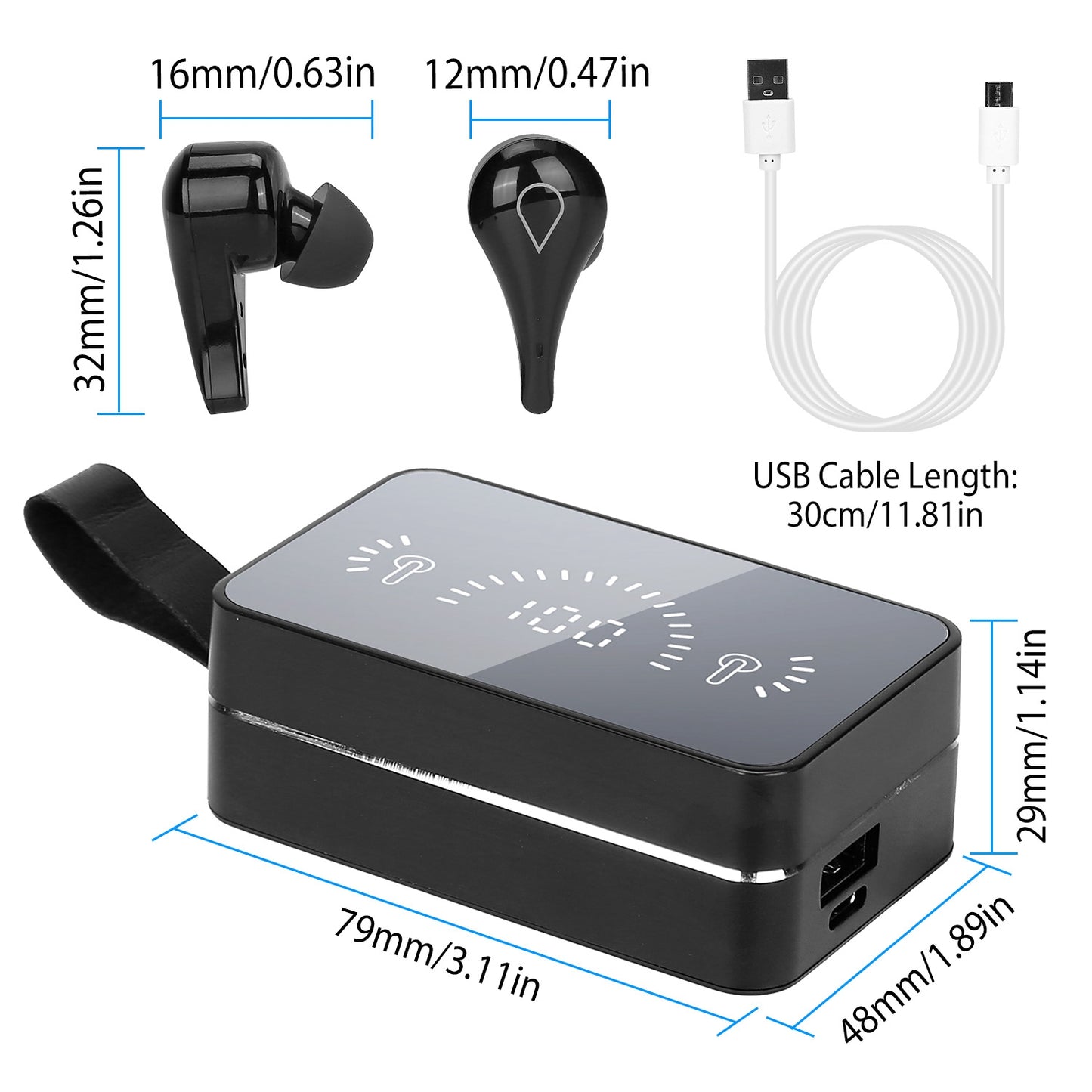 Wireless Earbuds with IPX7 Waterproof & LED Charging Case
