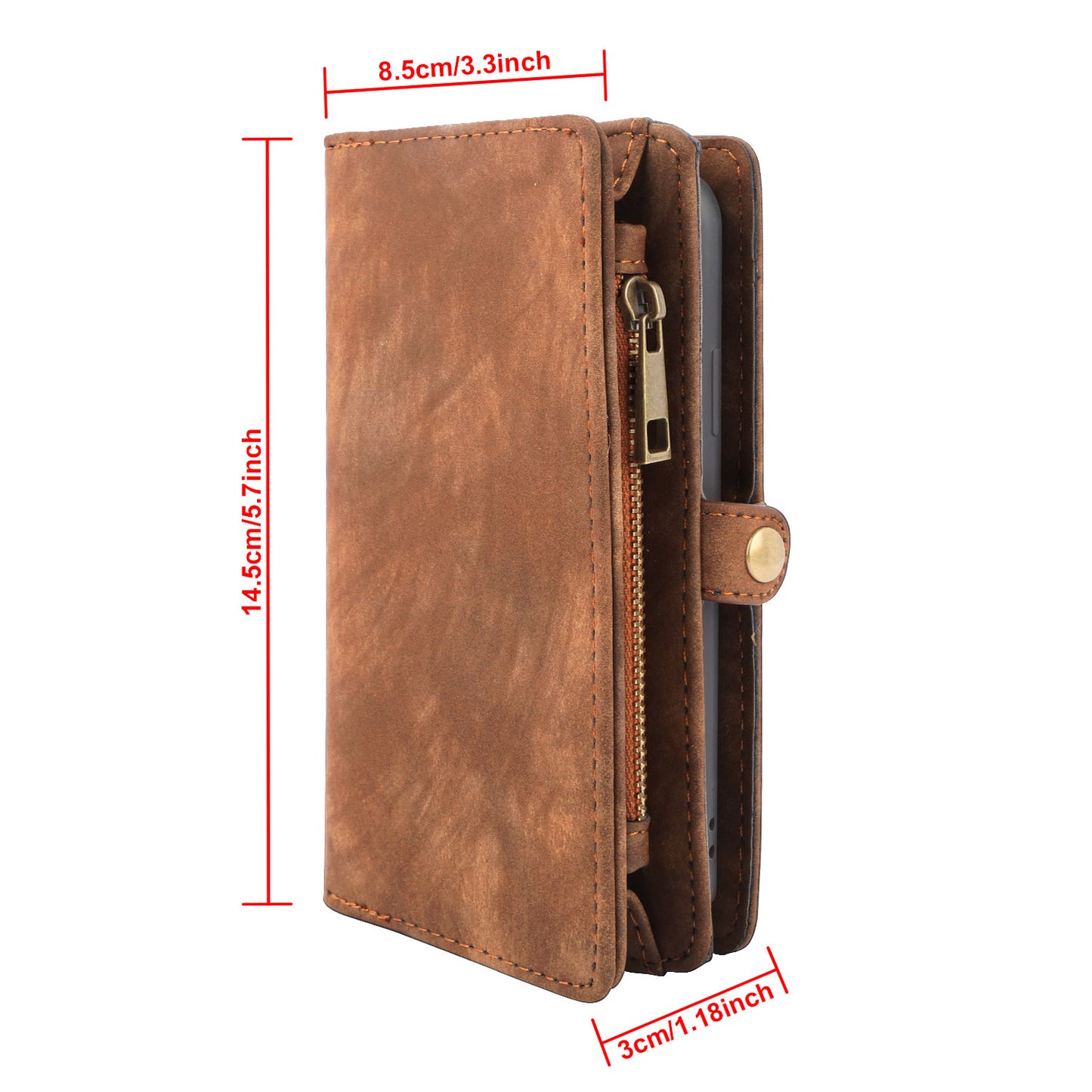 iPhone 6s Wallet Case with Detachable Magnetic Cover - Brown