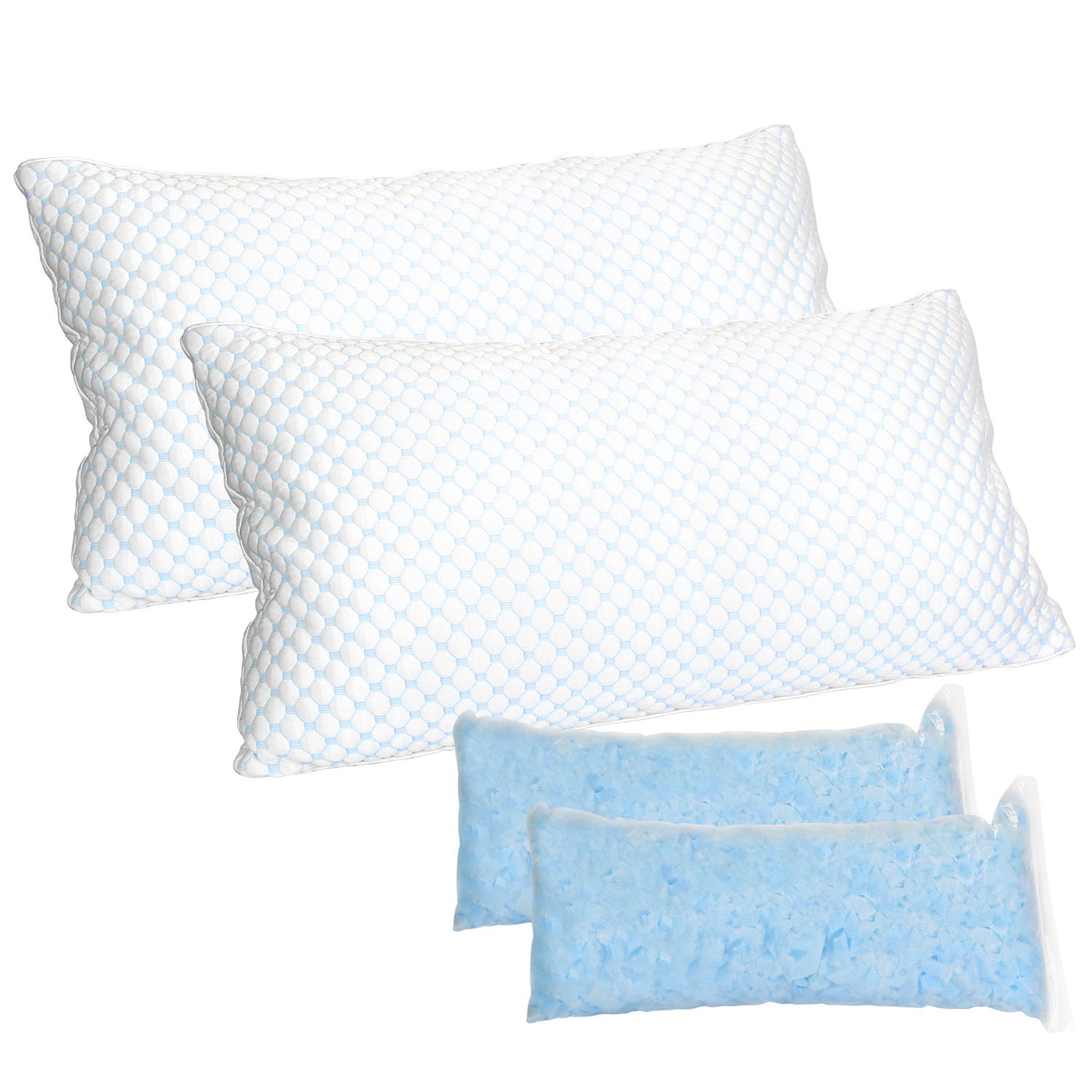 Adjustable Shredded Memory Foam Pillow with Cooling Cover