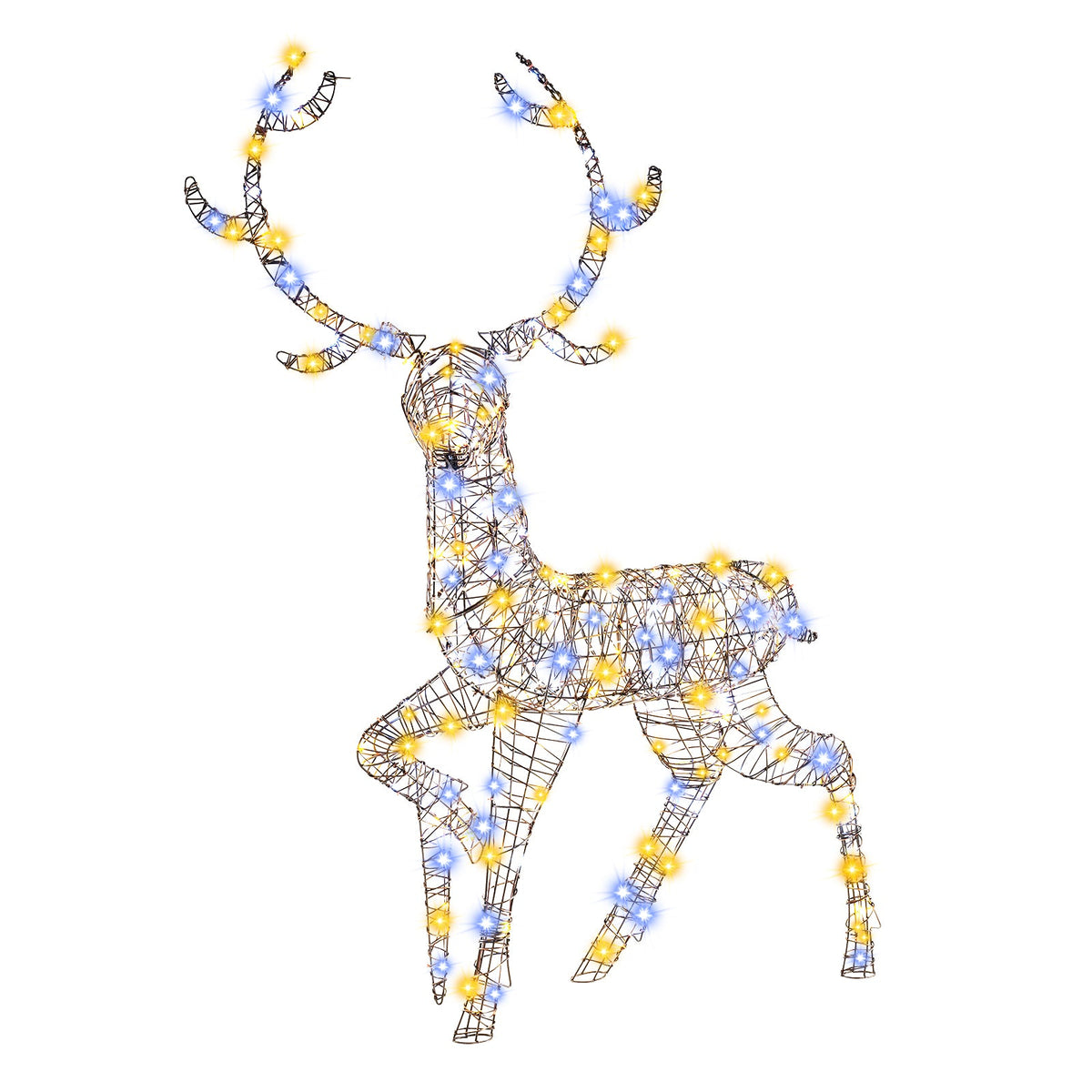 4.6 Feet Pre-Lit Christmas Reindeer with 170 Cold and Warm LED Lights