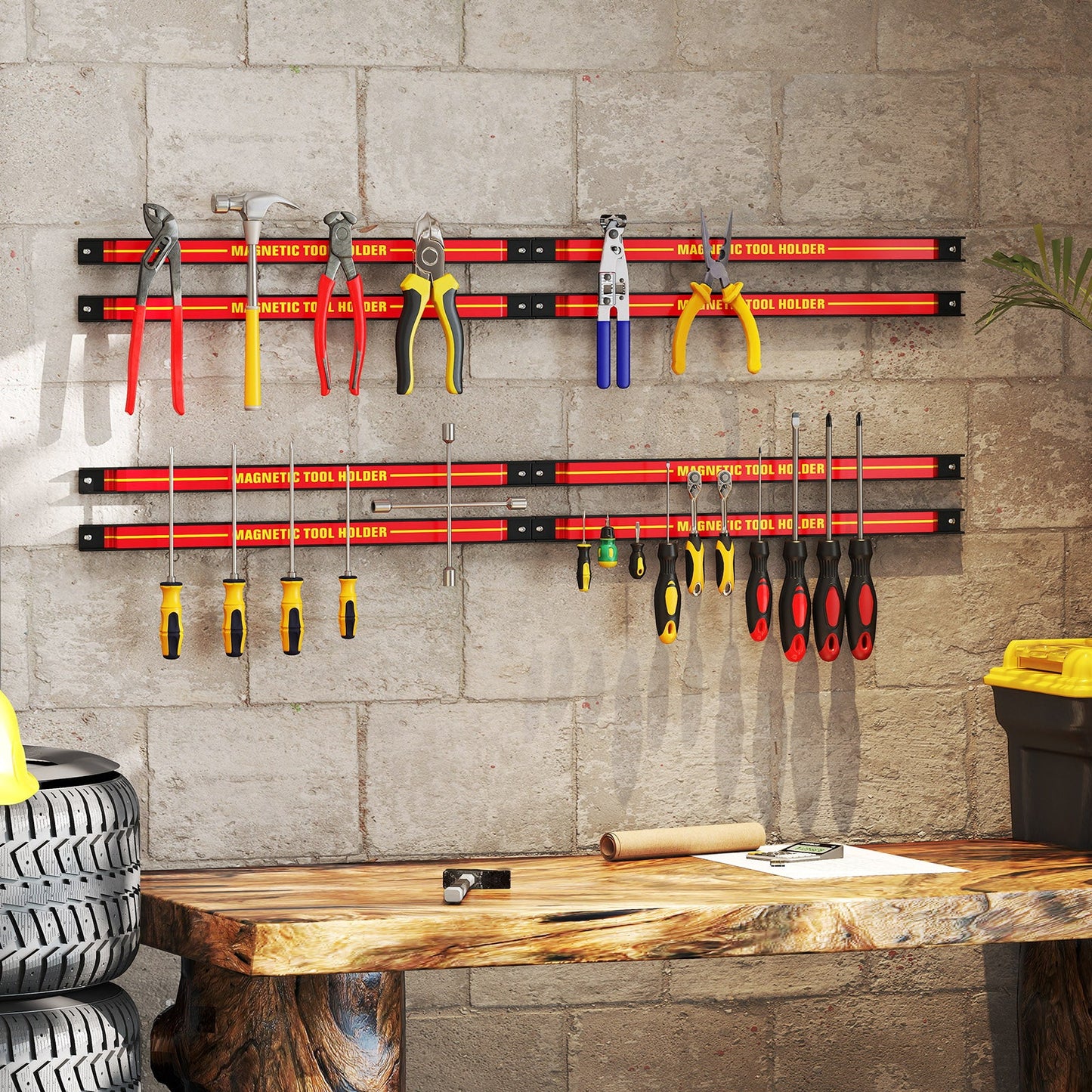 18 Inch Magnetic Tool Holder Strip with Mounting Screws