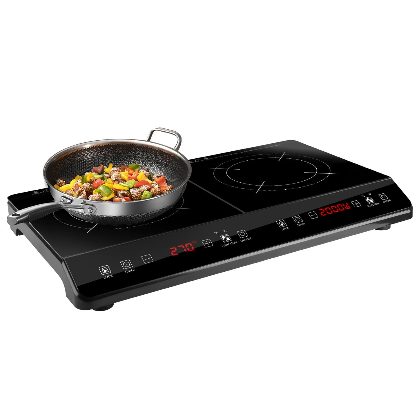 Dual Induction Cooktop 4000W Portable Electric Double Burner