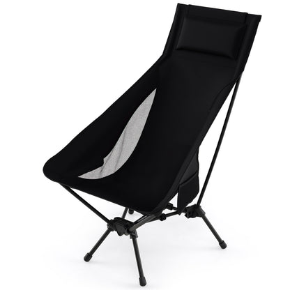High Back Portable Camping Chair with Pillow and Carry Bag