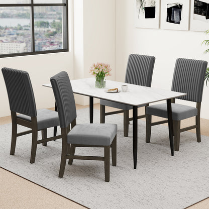 Mid-Century Velvet Dining Chairs Set of 2 - Grey