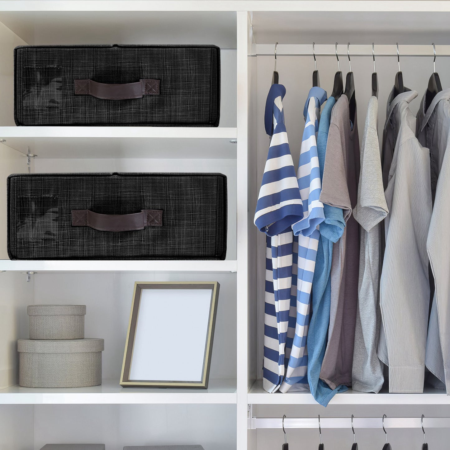 Bed Sheet Storage Organizers Set of 4 with Handles & Labels