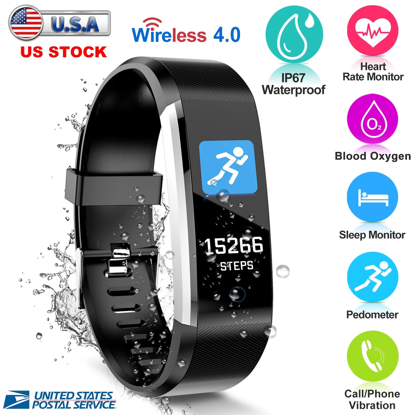 Fitness Tracker with Heart Rate Monitor & Sleep Tracking