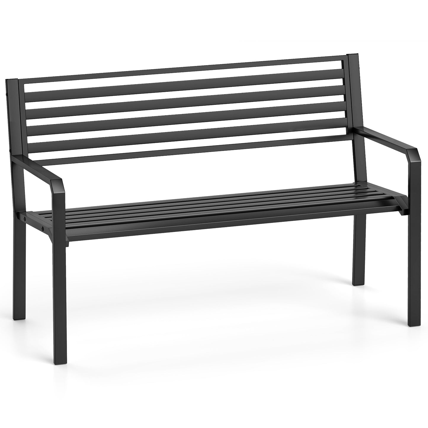 50-Inch Metal Park Bench for Outdoor Patio - Seats 2-3
