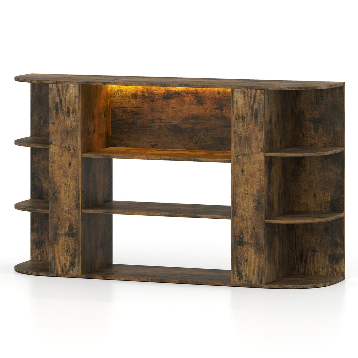 50-Inch TV Stand with RGB Lighting and Adjustable Shelf