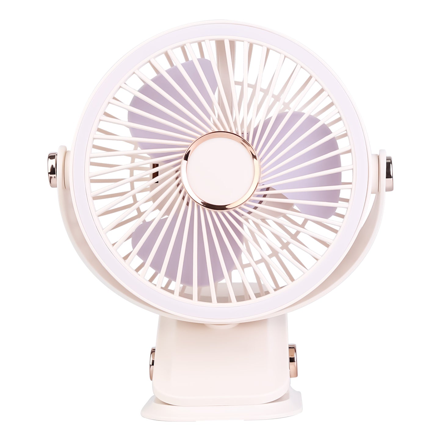 Clip-On Fan with 5 Speeds, LED Light & 720° Rotation