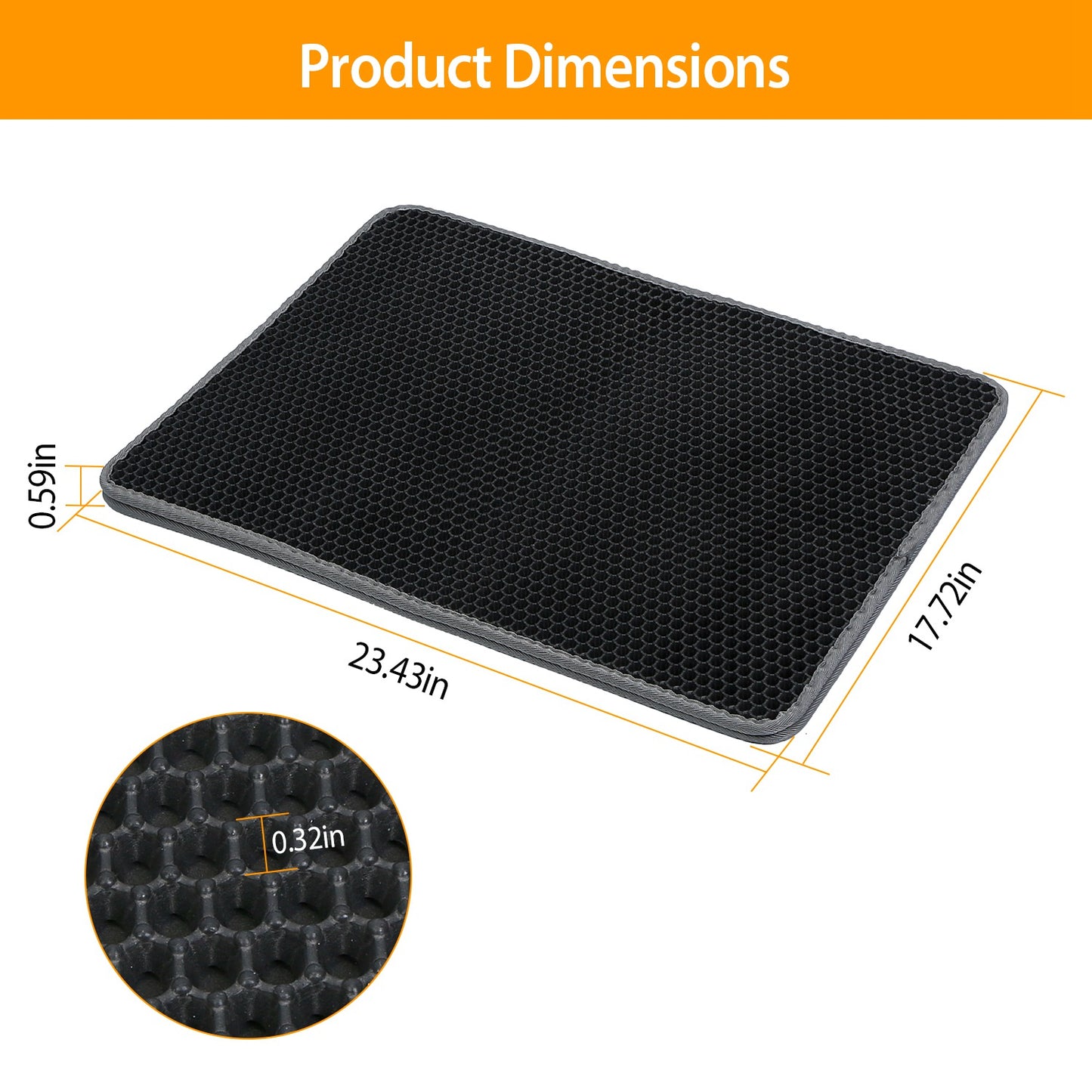 Double Layer Cat Litter Mat with Honeycomb Design