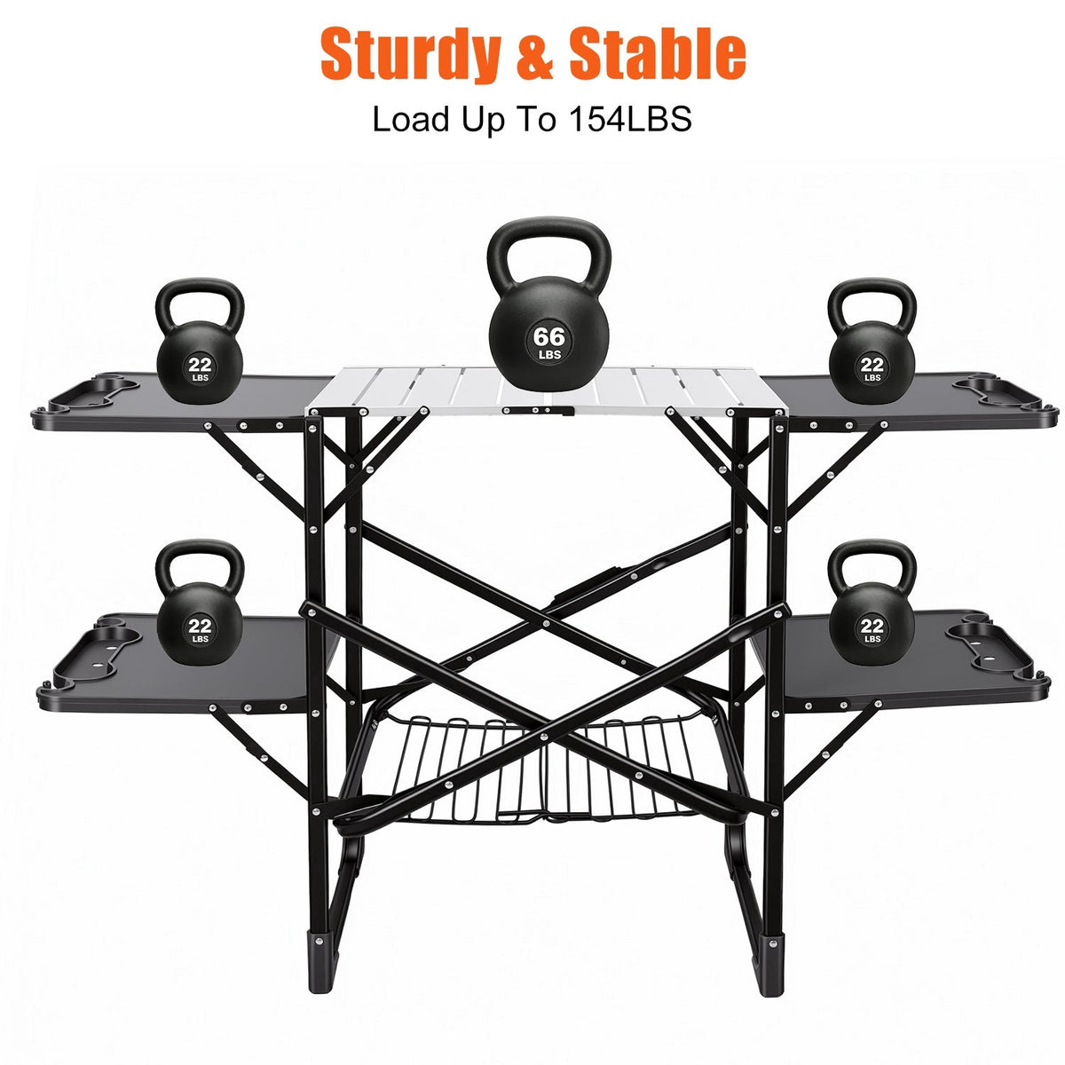 Folding Camping Kitchen Table with Heat-Resistant Top
