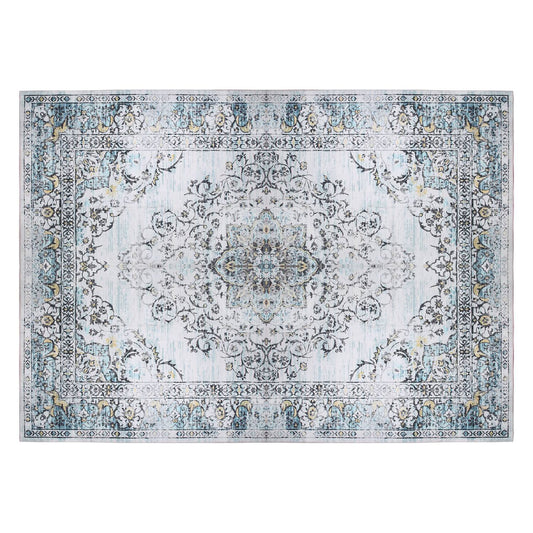 Vintage Area Rug 6x9 FT Non-Slip Washable Soft Faux Cashmere