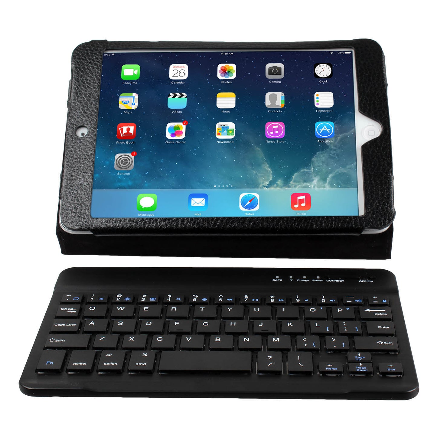 iPad Mini Keyboard Case with Wireless Bluetooth & Leather Cover