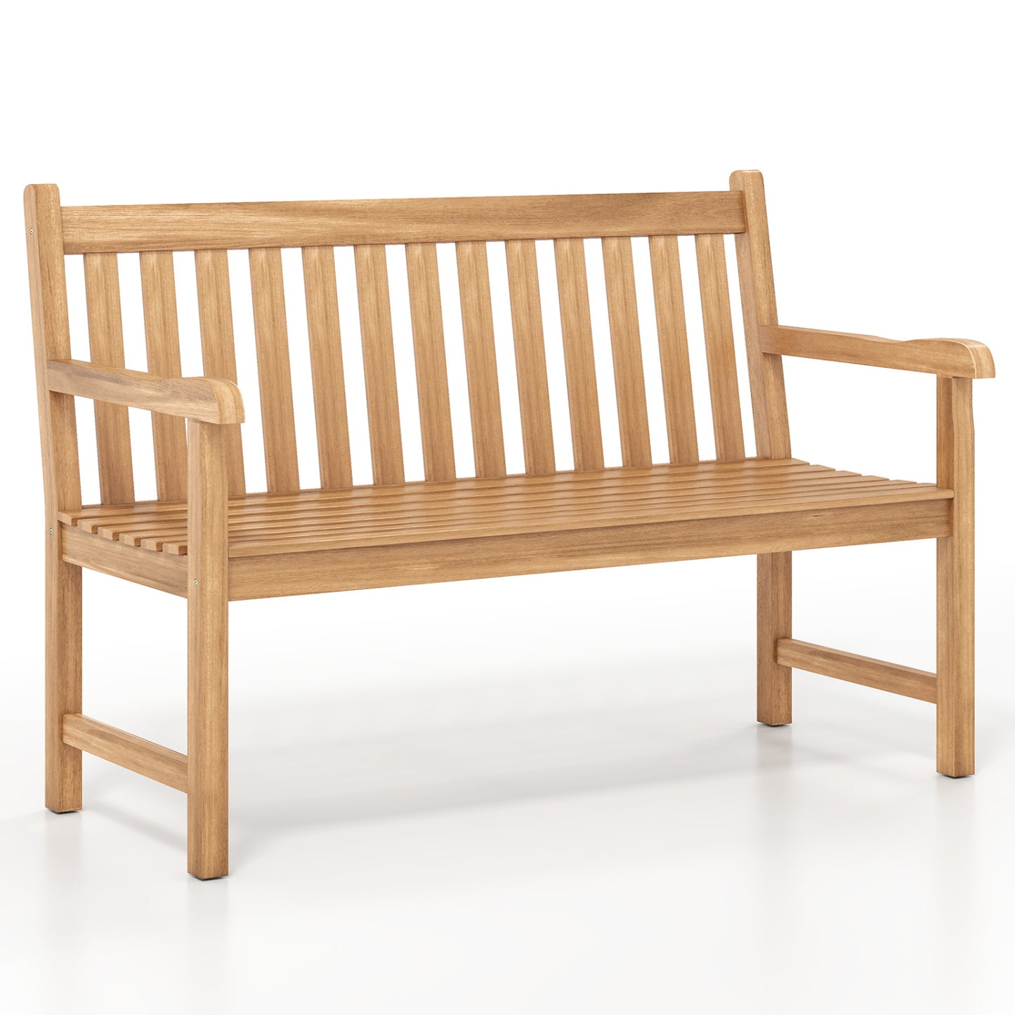 Teak Outdoor Bench 3-Seat with Armrests - 62 Inch