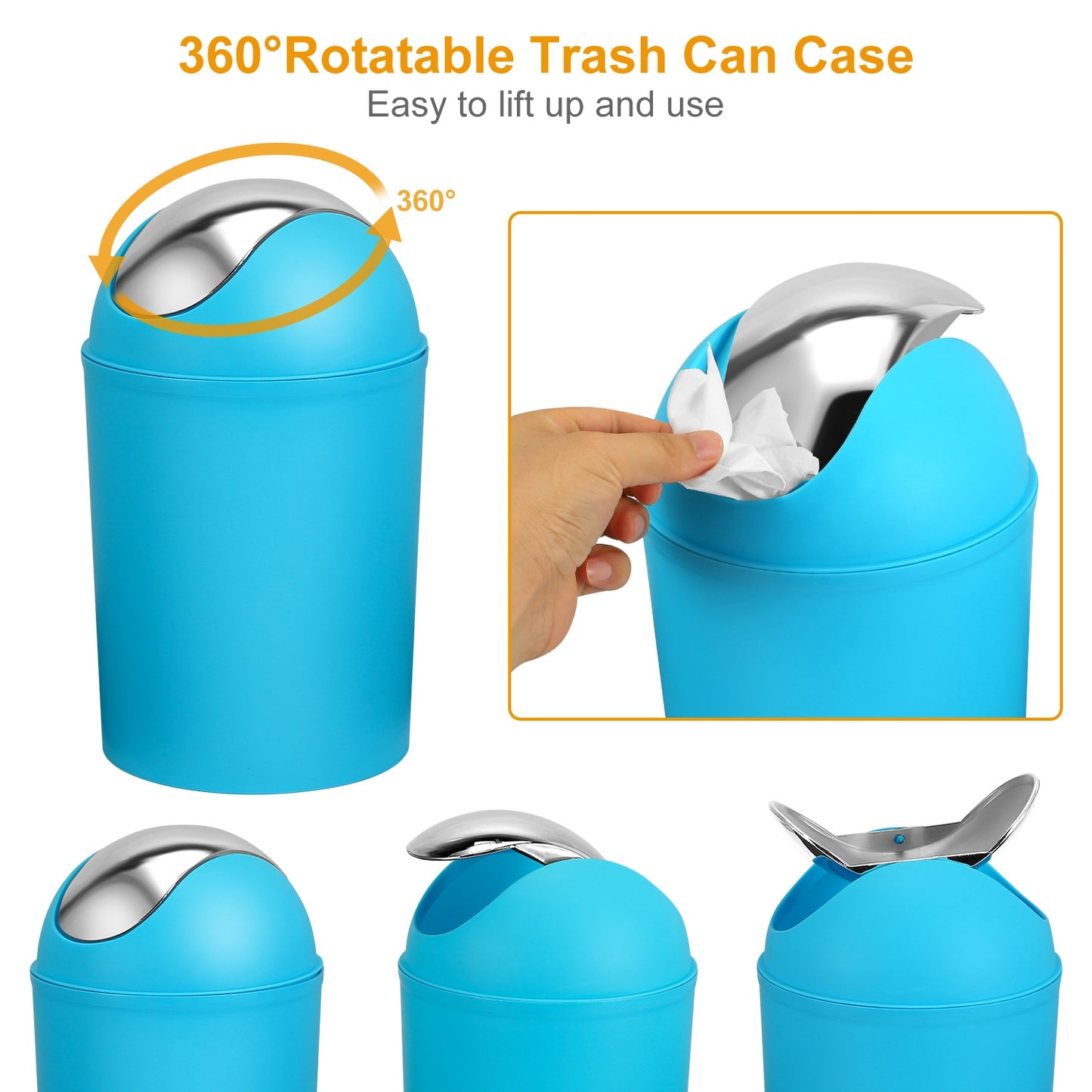 6-Piece Bathroom Accessories Set with Soap Dispenser & Brush
