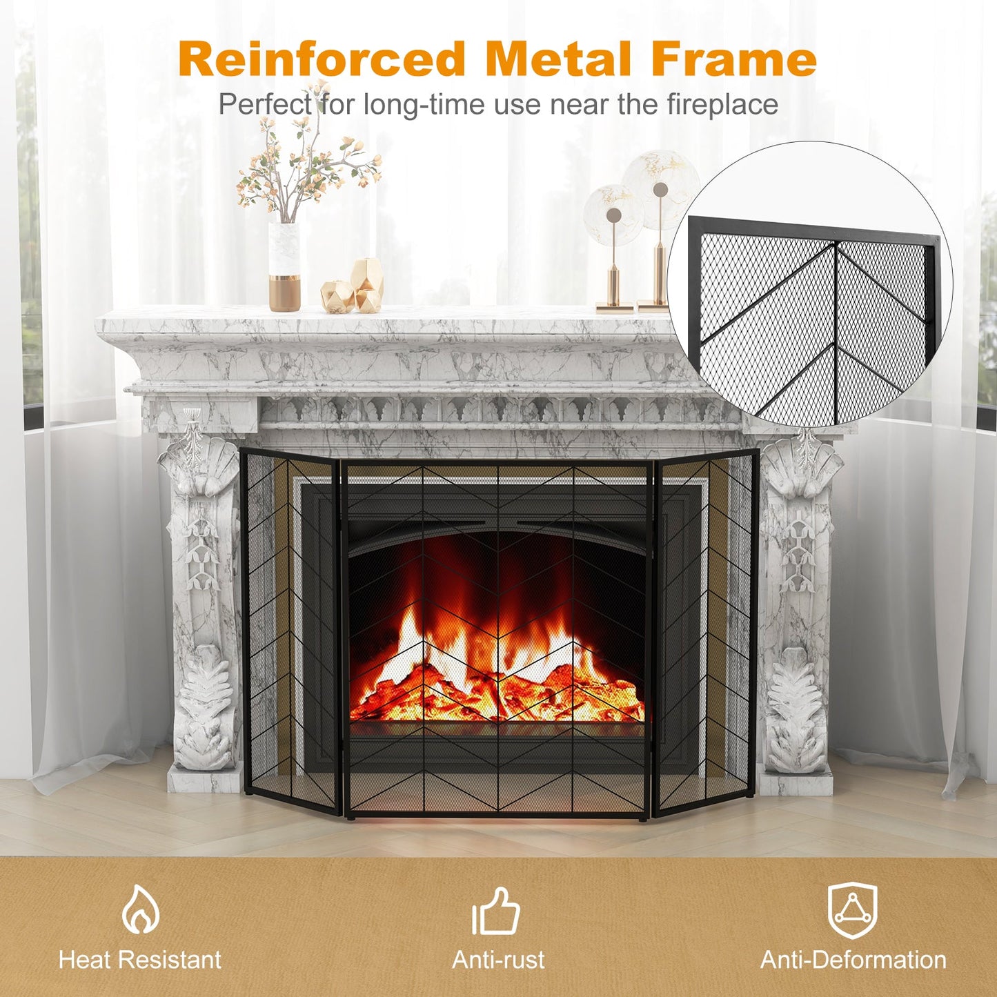 52 x 31 Inch Fireplace Screen