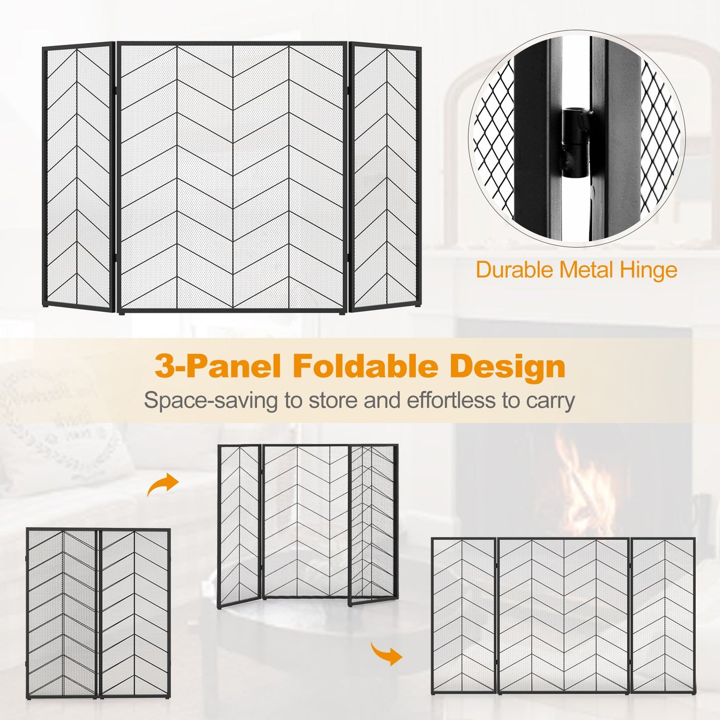 52 x 31 Inch Fireplace Screen