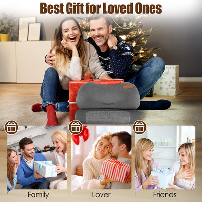 Heated Memory Foam Neck Pillow with 3-Level Heat Therapy