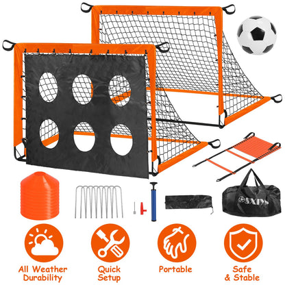 Kids Soccer Goals Set with Training Equipment for Ages 3+