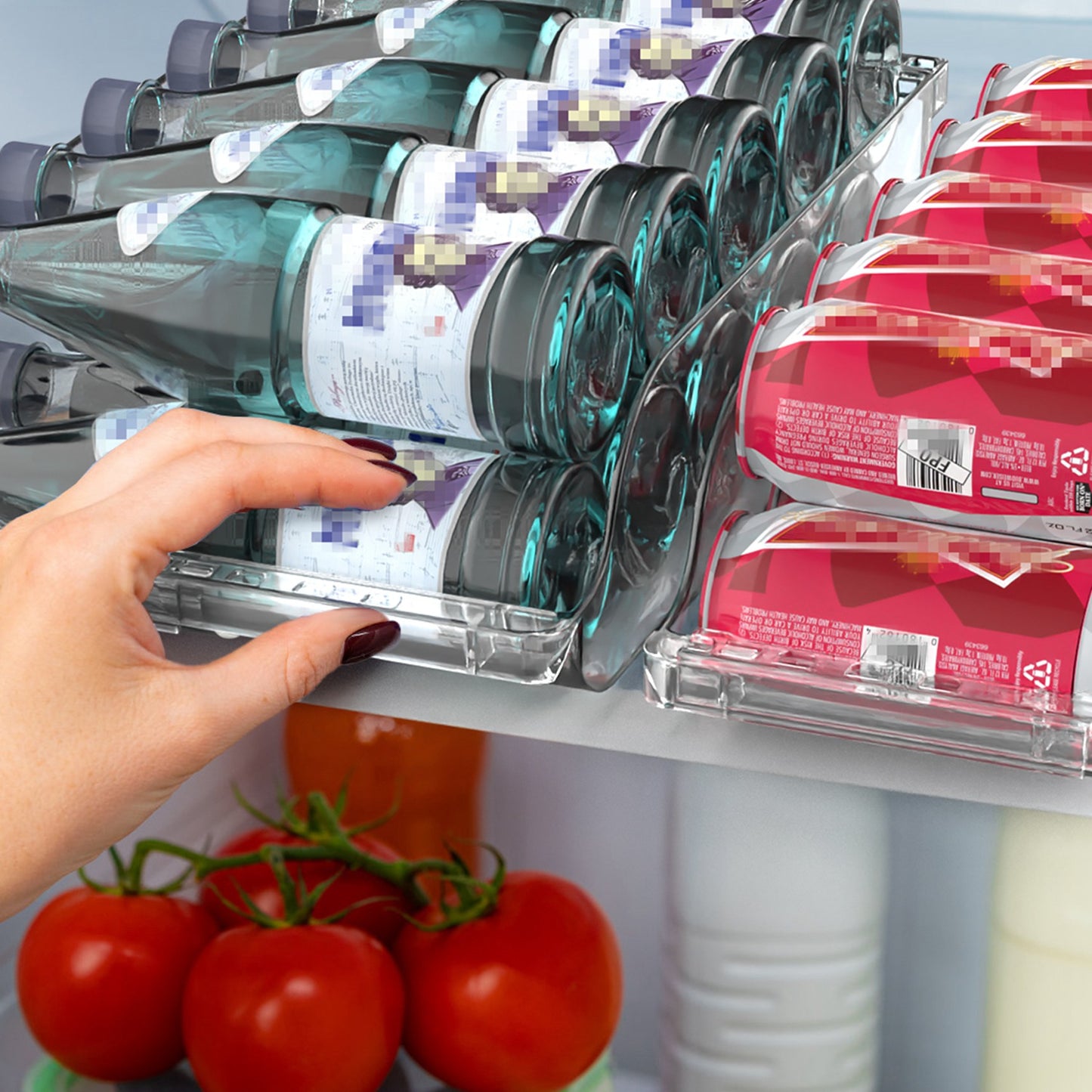 Adjustable Soda Can Organizer for Refrigerator - 4 Pack Clear