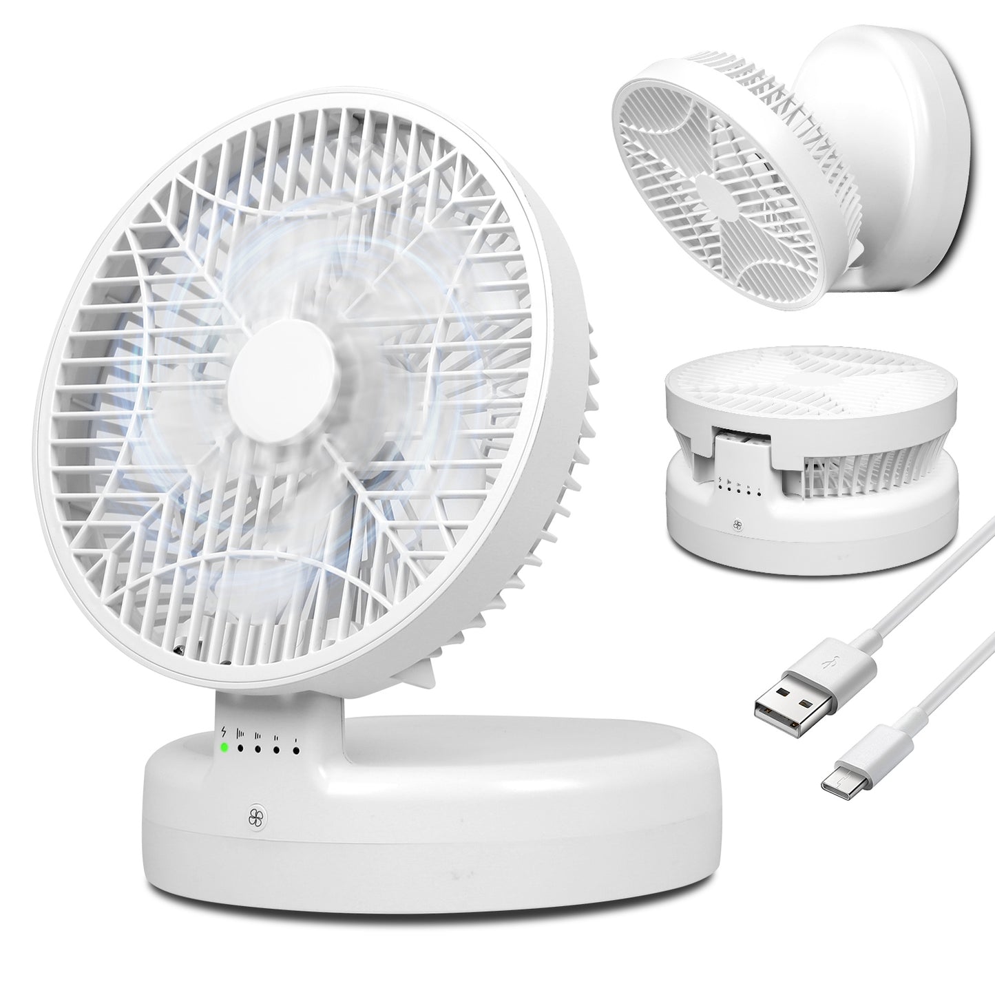 Foldable Desk Fan with 4 Speeds & 90° Adjustable Head