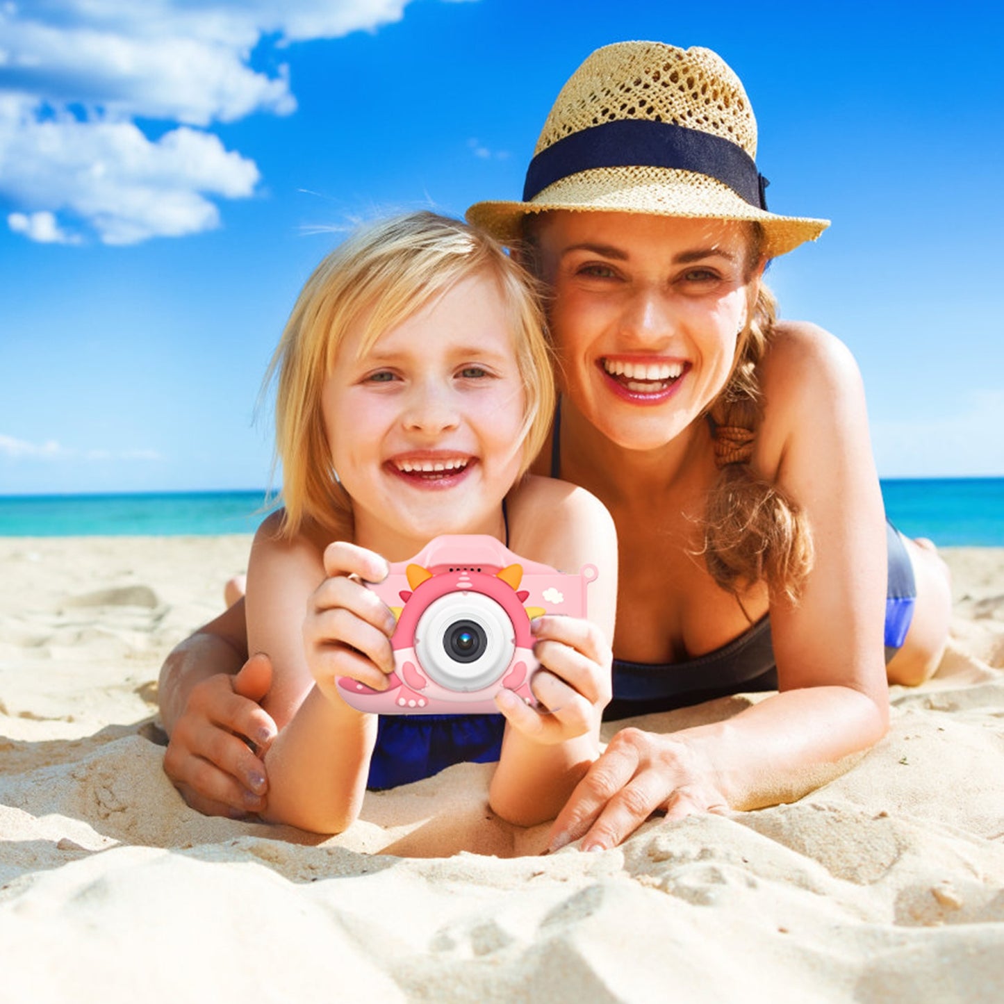 Kids Selfie Camera 48MP 1080P HD with Dinosaur Case