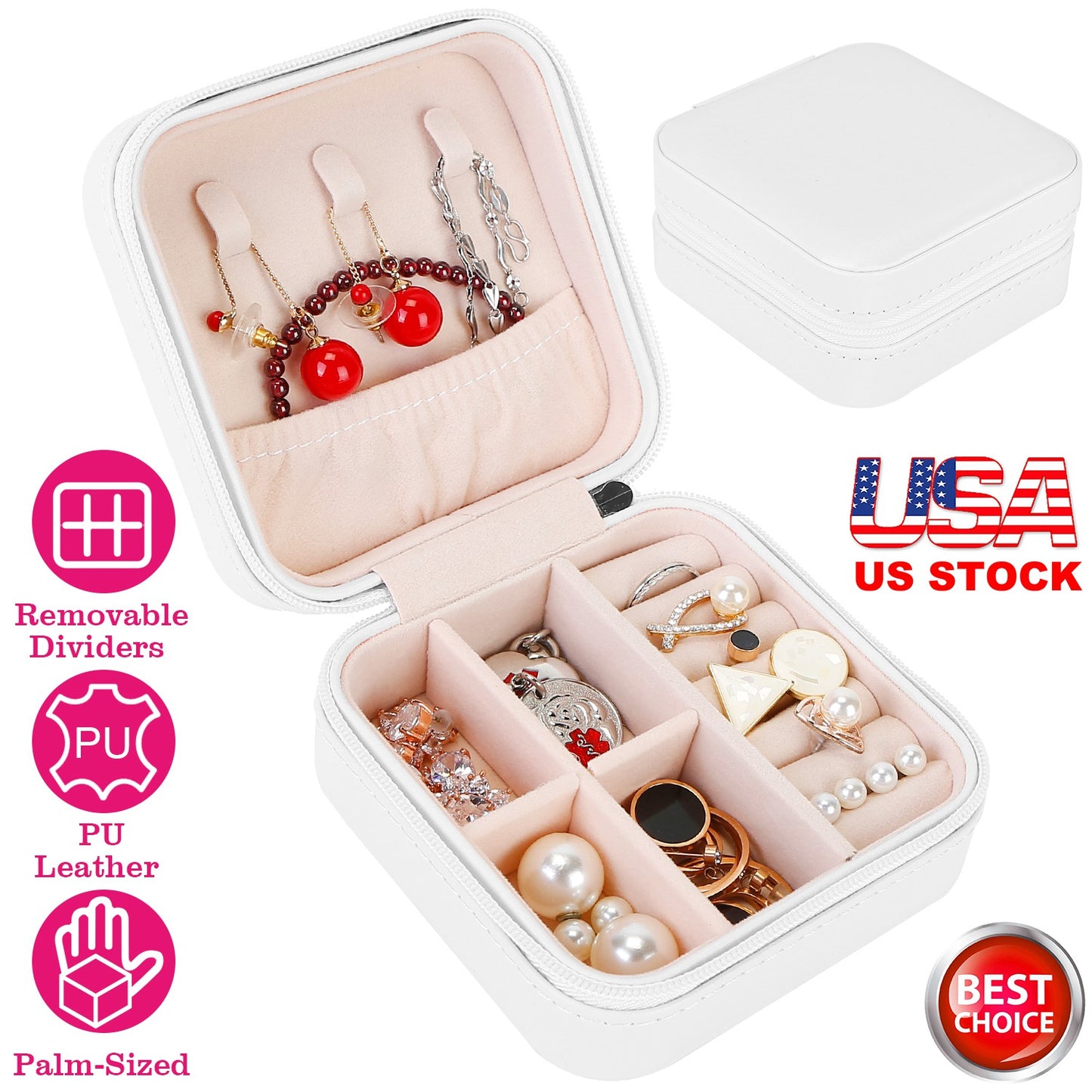 Mini Jewelry Storage Box with Travel Case Organizer
