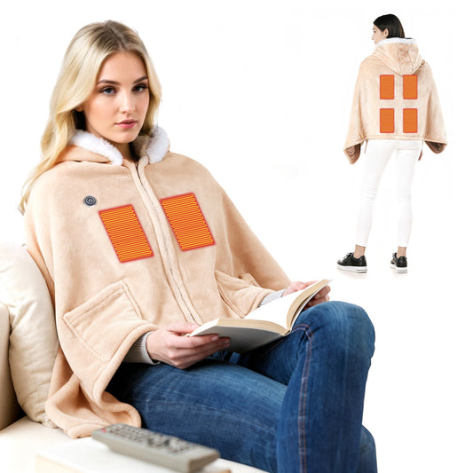 Wearable Heated Blanket with 8 Heating Zones & 3 Temperature Levels
