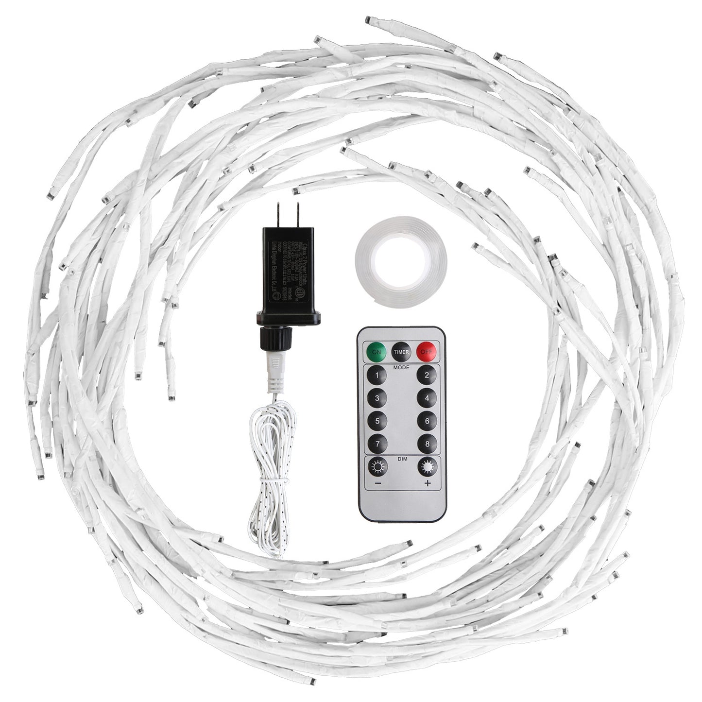 Lighted Birch Garland 7.87FT with 144 LED Warm White Lights