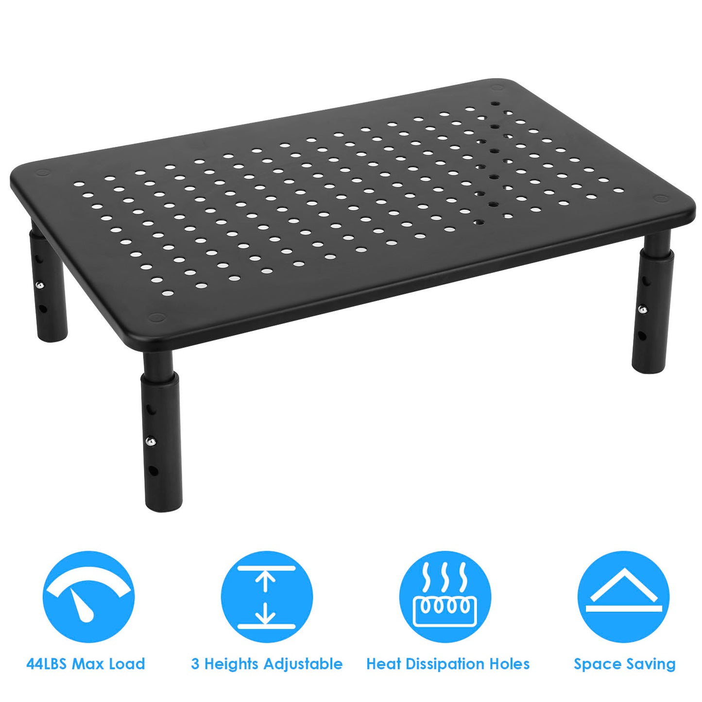 Monitor Stand Riser with 3 Adjustable Heights & Ventilation