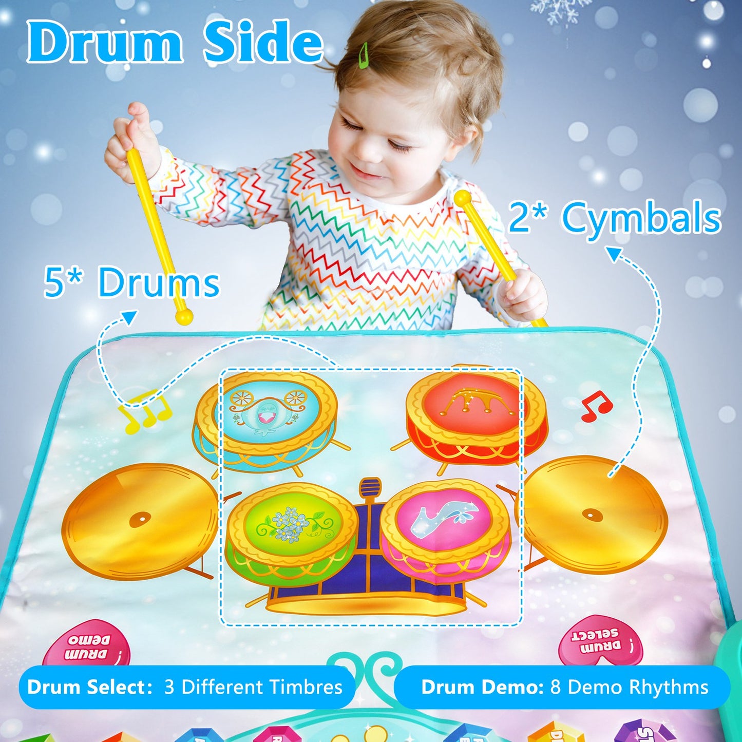 Baby Musical Mat with Piano & Drum Sounds – 55 Music Modes