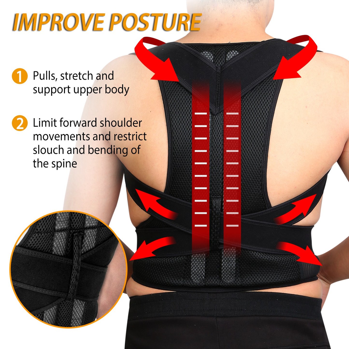 Back Posture Corrector with Lumbar Support Brace
