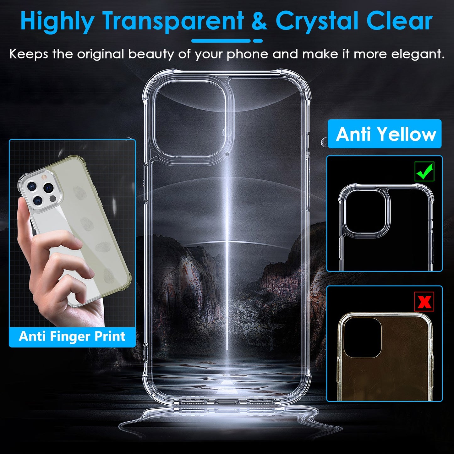Clear iPhone Case with Shockproof Air Cushion Corners