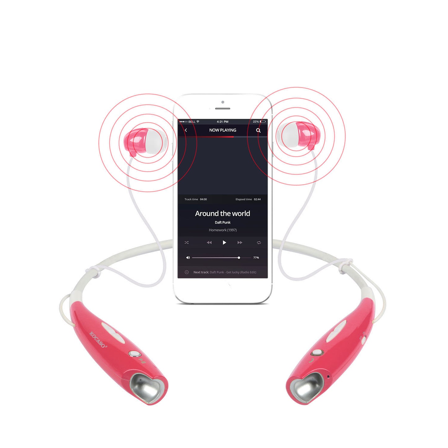 Wireless Sports Neckband Headphones with Magnetic Earbuds