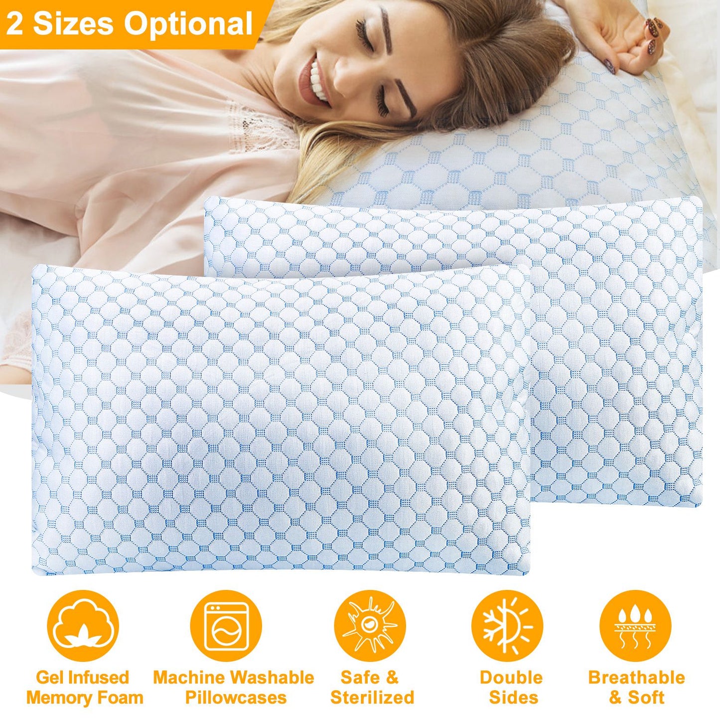 Cooling Memory Foam Pillow with Adjustable Fill