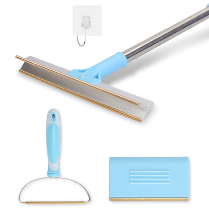 Pet Hair Removal Rake with 54" Adjustable Telescopic Handle
