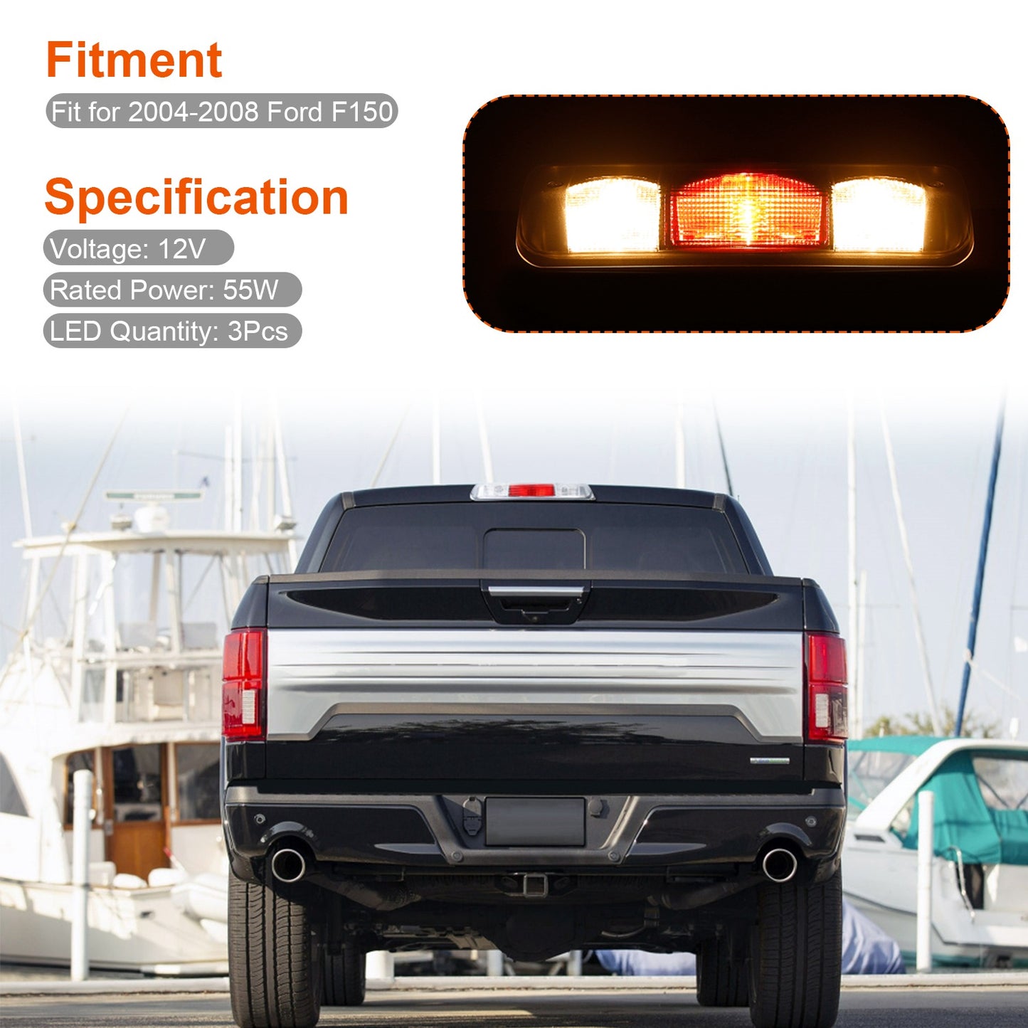 Third Brake Light for 2004-2008 Ford F150 LED Cargo Lamp