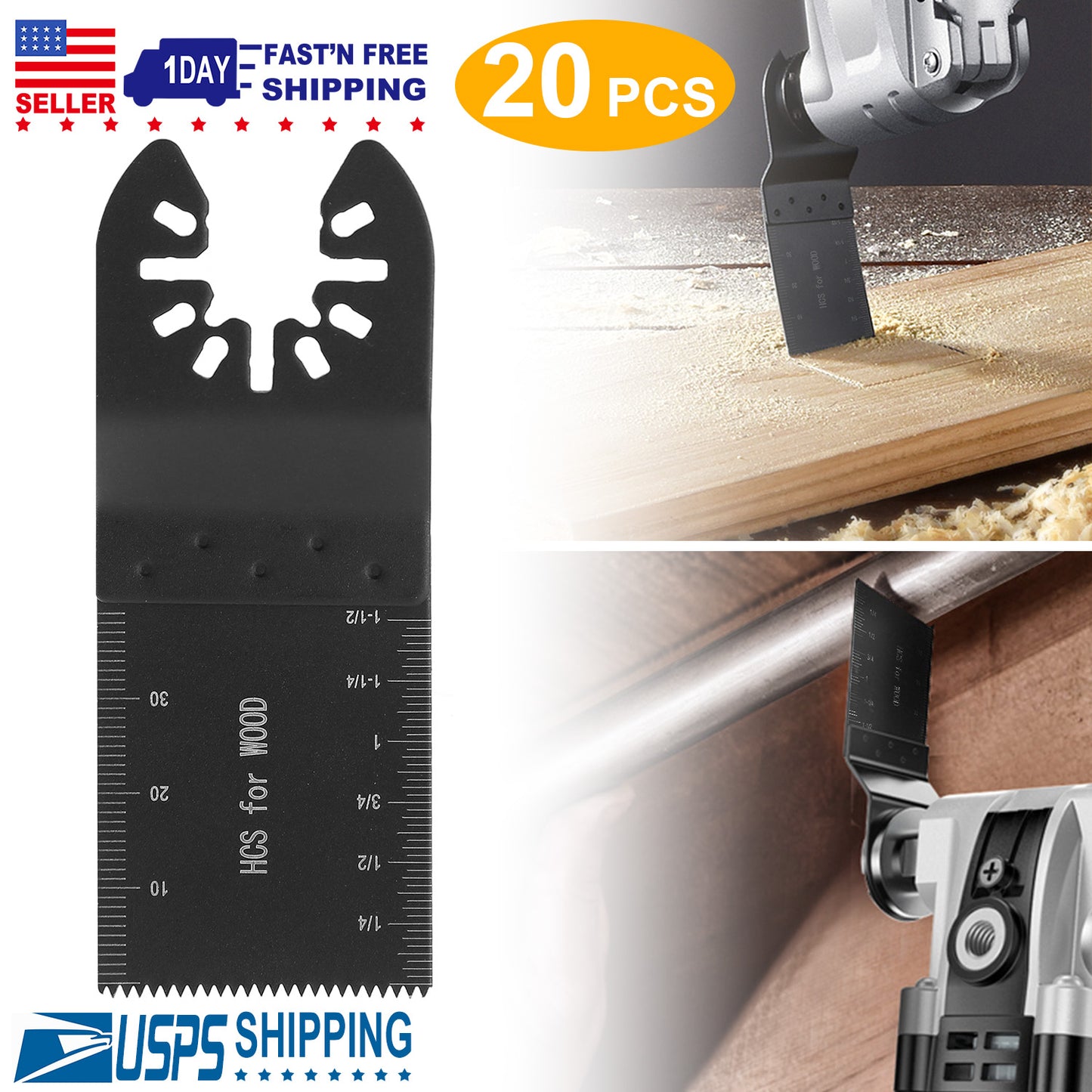 Oscillating Saw Blades 20-Pack High-Carbon Steel Multi-Tool