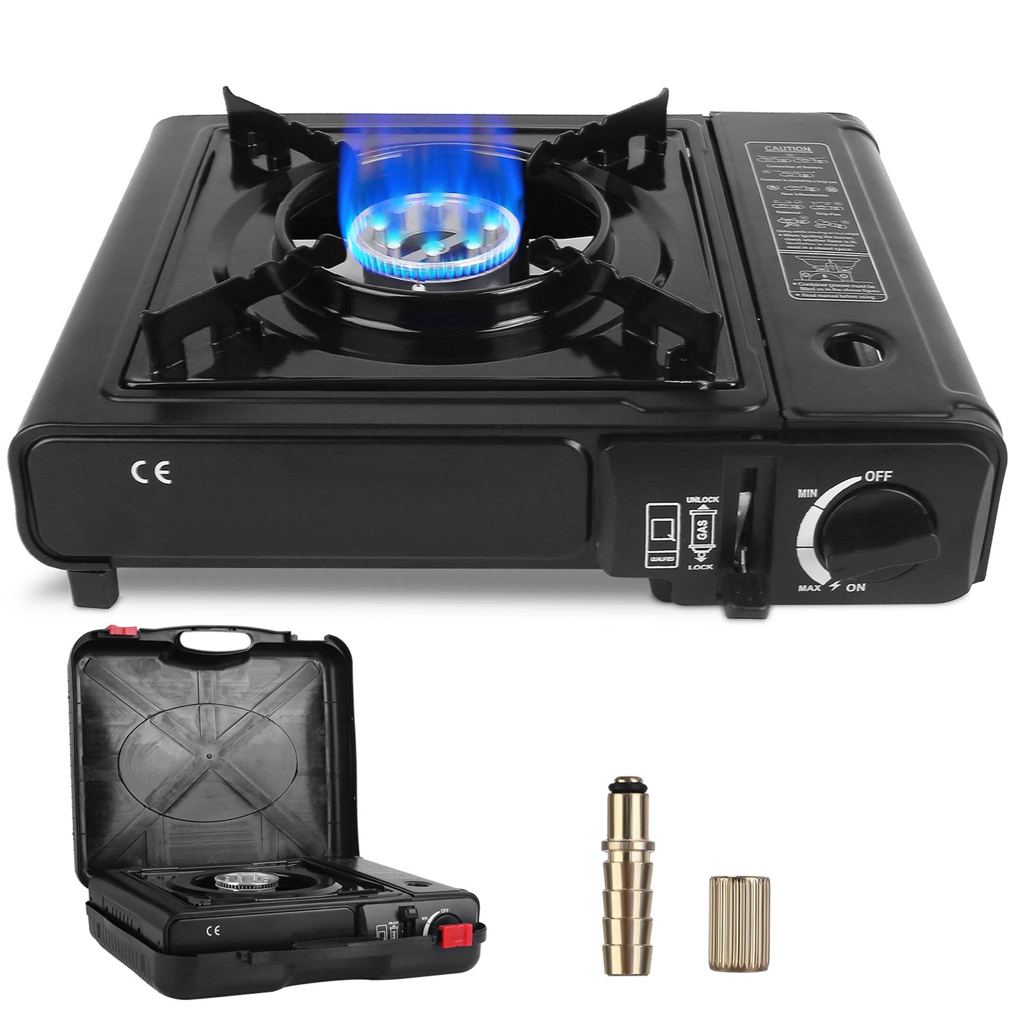 Portable Camping Stove with Piezo Ignition & Dual Fuel