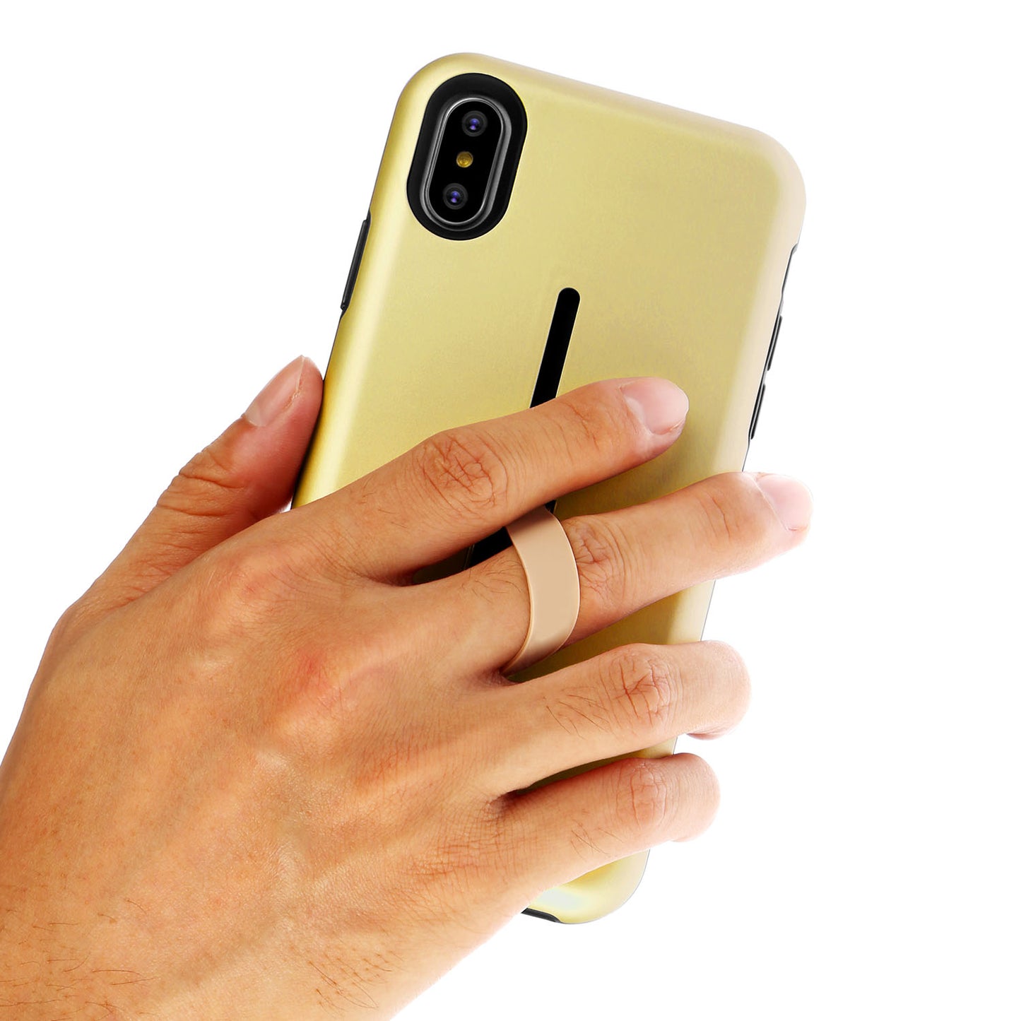 iPhone X Case with Finger Strap and Kickstand